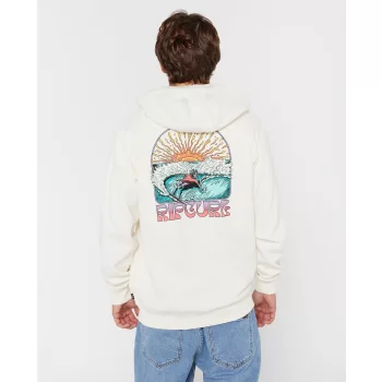 RIP CURL GRATEFUL SHRED FELPA CON CAPPUCCIO E ZIP BONE