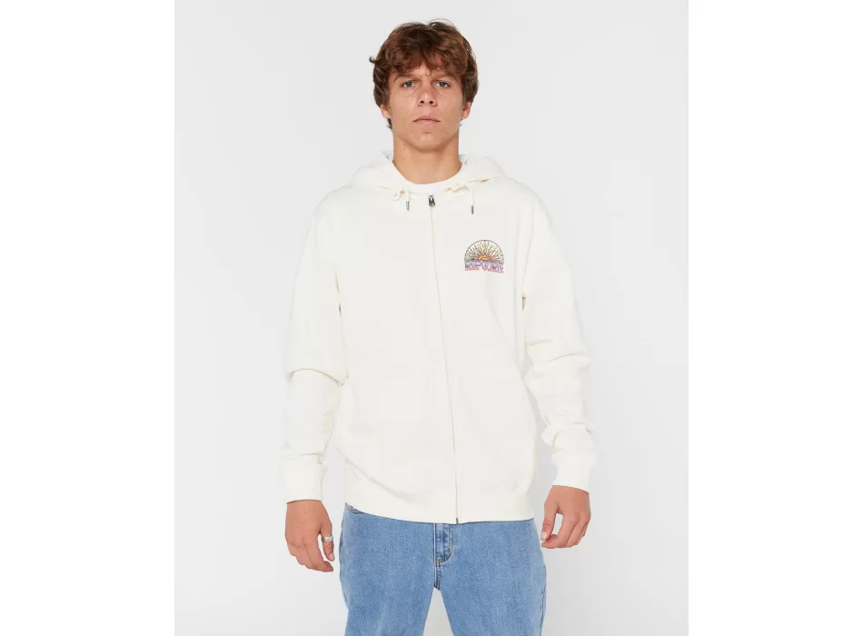 RIP CURL GRATEFUL SHRED FELPA CON CAPPUCCIO E ZIP BONE