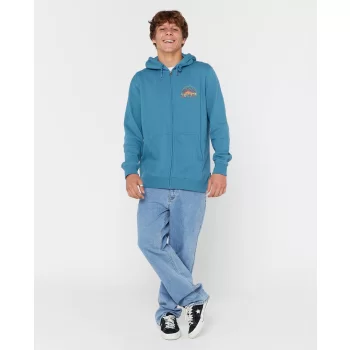 RIP CURL GRATEFUL SHRED FELPA CON CAPPUCCIO E ZIP STORM BLUE