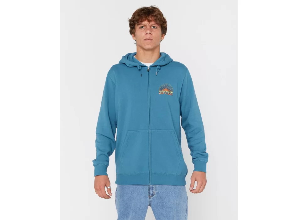 RIP CURL GRATEFUL SHRED FELPA CON CAPPUCCIO E ZIP STORM BLUE