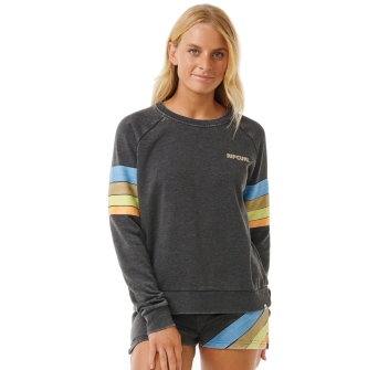 RIP CURL HIGH TIDE SCENIC SURF FELPA GIROCOLLO DONNA WASHED BLACK