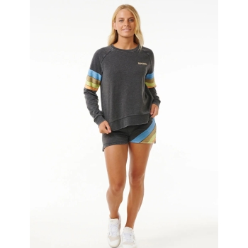 RIP CURL HIGH TIDE SCENIC SURF FELPA GIROCOLLO DONNA WASHED BLACK