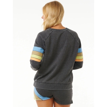 RIP CURL HIGH TIDE SCENIC SURF FELPA GIROCOLLO DONNA WASHED BLACK