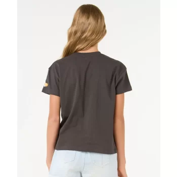 RIP CURL ISLAND BLISS ART T-SHIRT RAGAZZA WASHED BLACK