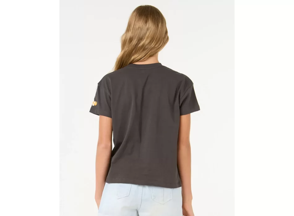 RIP CURL ISLAND BLISS ART T-SHIRT RAGAZZA WASHED BLACK