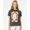 RIP CURL ISLAND BLISS ART T-SHIRT RAGAZZA WASHED BLACK
