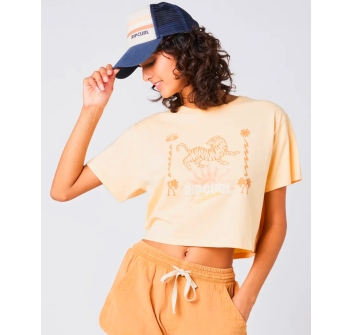 RIP CURL JEFFREY'S CROP T-SHIRT DONNA LIGHT ORANGE