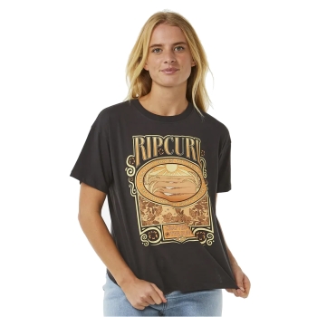 RIP CURL LONG DAYS RELAXED T-SHIRT DONNA WASHED BLACK