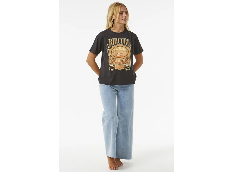 RIP CURL LONG DAYS RELAXED T-SHIRT DONNA WASHED BLACK