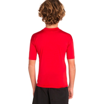 RIP CURL LYCRA BOYS MANICHE CORTE PROTEZIONE UV 50+ RED