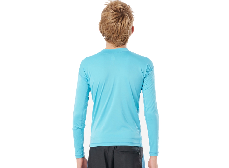 RIP CURL LYCRA BOYS MANICHE LUNGHE PROTEZIONE UV 50+ BLUE