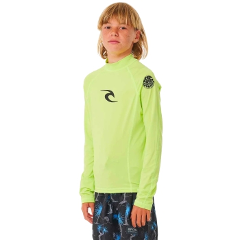 RIP CURL LYCRA BRAND WAVE BOYS MANICHE LUNGHE PROTEZIONE UV 50+ LIME