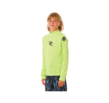 RIP CURL LYCRA BRAND WAVE BOYS MANICHE LUNGHE PROTEZIONE UV 50+ LIME