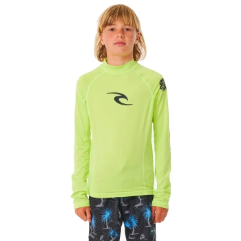 RIP CURL LYCRA BRAND WAVE BOYS MANICHE LUNGHE PROTEZIONE UV 50+ LIME
