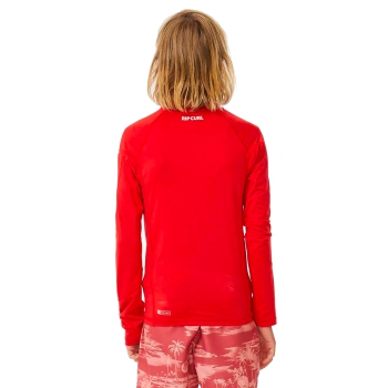 RIP CURL LYCRA BRAND WAVE BOYS MANICHE LUNGHE PROTEZIONE UV 50+ RED