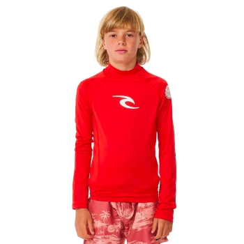 RIP CURL LYCRA BRAND WAVE BOYS MANICHE LUNGHE PROTEZIONE UV 50+ RED