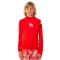 RIP CURL LYCRA BRAND WAVE BOYS MANICHE LUNGHE PROTEZIONE UV 50+ RED