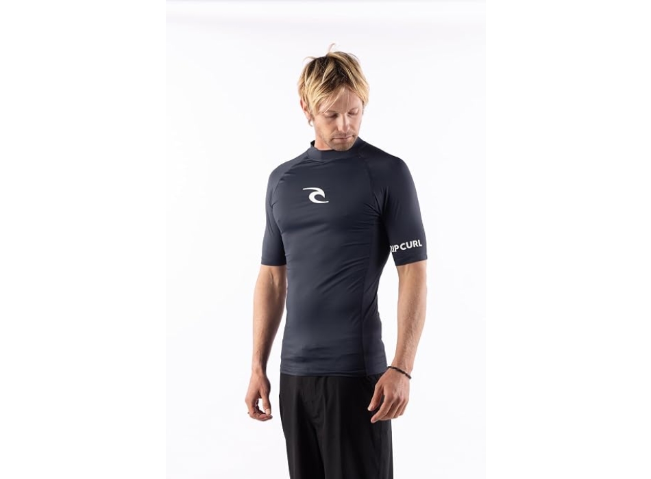 RIP CURL LYCRA MANICHE CORTE AMAZON TIGHT FIT GREY HEATHER