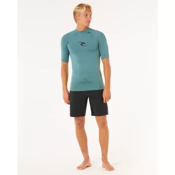 RIP CURL LYCRA WAVES PERF MANICHE CORTE BLUESTONE