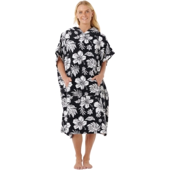 RIP CURL MIXED PONCHO IN SPUGNA BLACK ORANGE