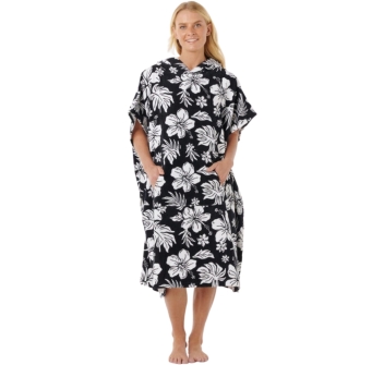 RIP CURL MIXED PONCHO IN SPUGNA BLACK ORANGE