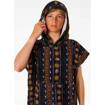RIP CURL MIXED PONCHO IN SPUGNA BLACK PURPLE