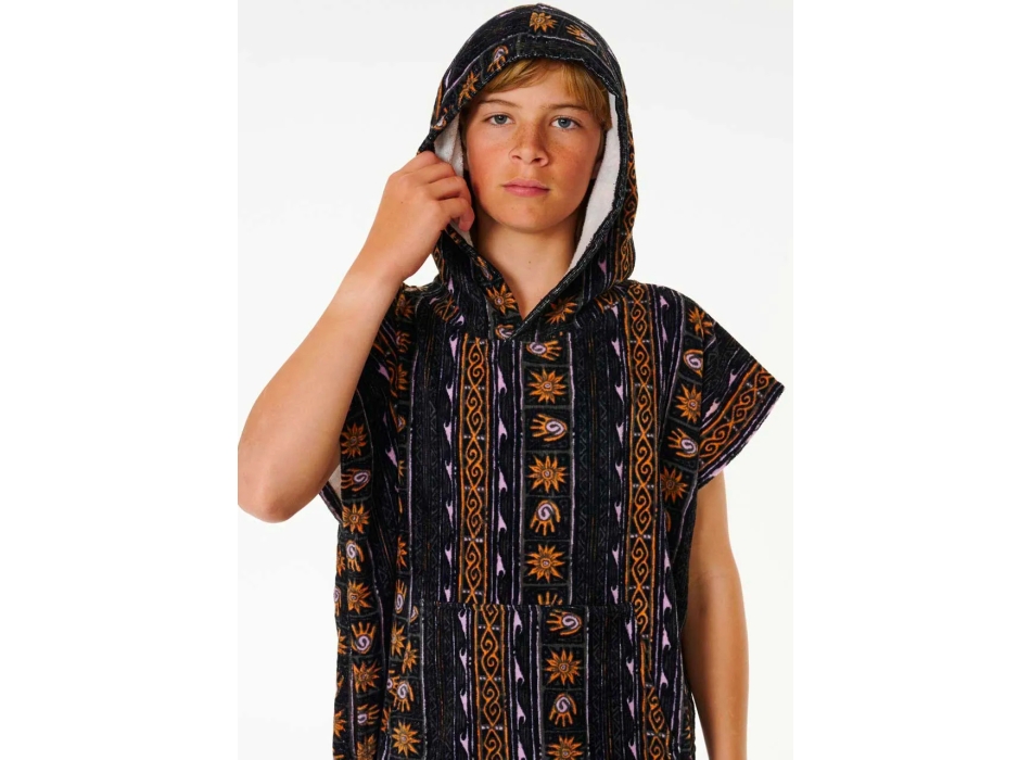 RIP CURL MIXED PONCHO IN SPUGNA BLACK PURPLE