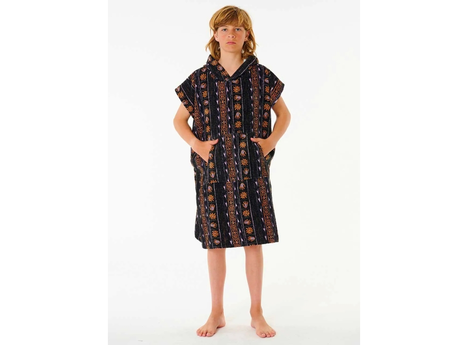 RIP CURL MIXED PONCHO IN SPUGNA BLACK PURPLE