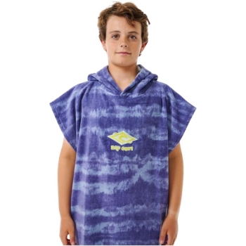 RIP CURL MIXED PONCHO IN SPUGNA DA RAGAZZO OCEAN BLUE TIE