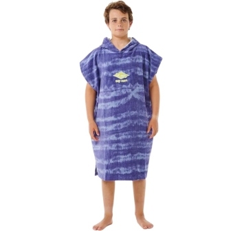 RIP CURL MIXED PONCHO IN SPUGNA DA RAGAZZO OCEAN BLUE TIE