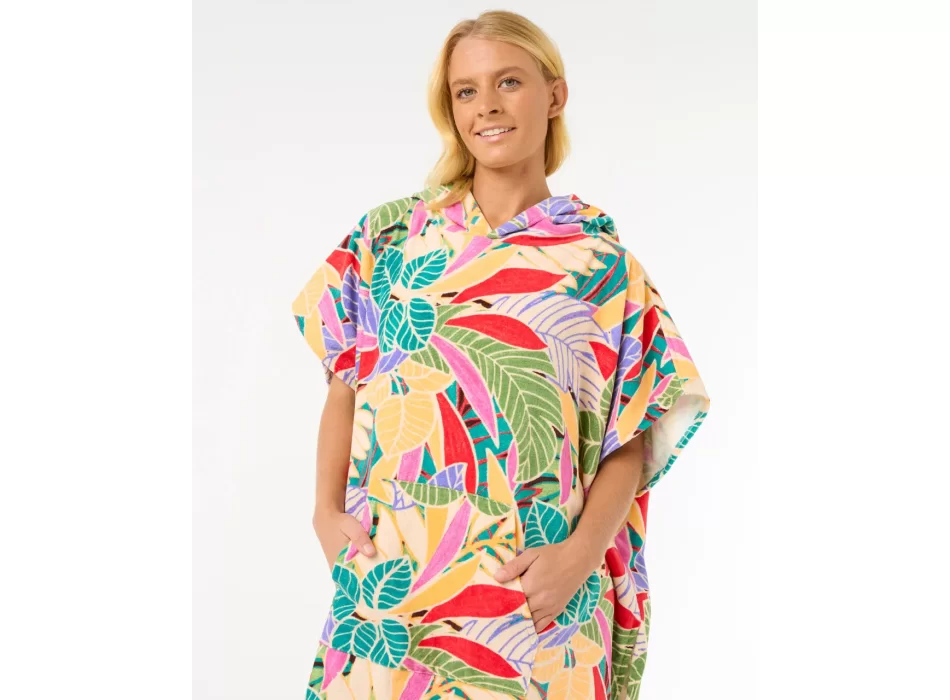 RIP CURL MIXED PONCHO IN SPUGNA DARK CHOCOLATE