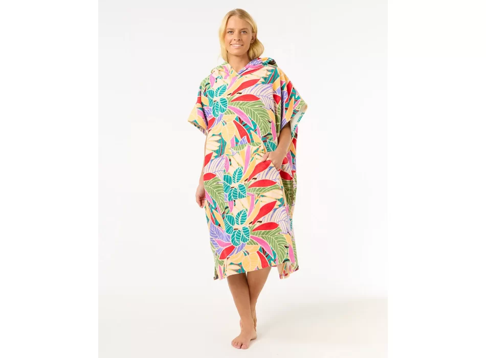 RIP CURL MIXED PONCHO IN SPUGNA DARK CHOCOLATE