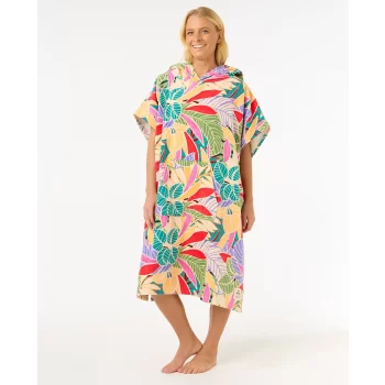 RIP CURL MIXED PONCHO IN SPUGNA DARK CHOCOLATE