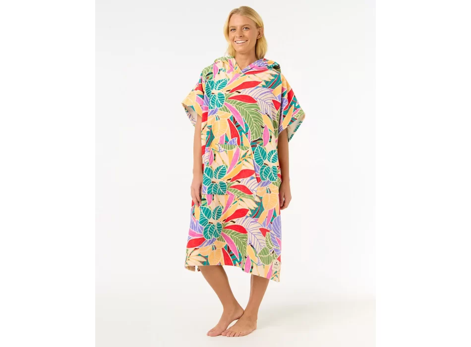 RIP CURL MIXED PONCHO IN SPUGNA DARK CHOCOLATE