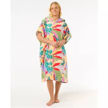 RIP CURL MIXED PONCHO IN SPUGNA DARK CHOCOLATE
