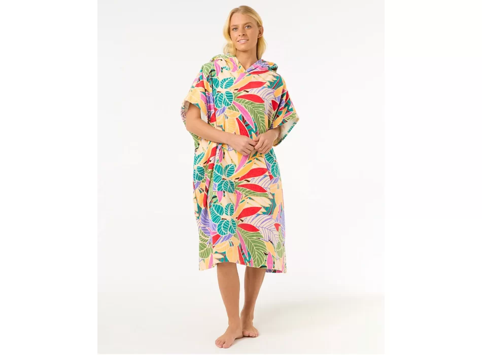 RIP CURL MIXED PONCHO IN SPUGNA DARK CHOCOLATE