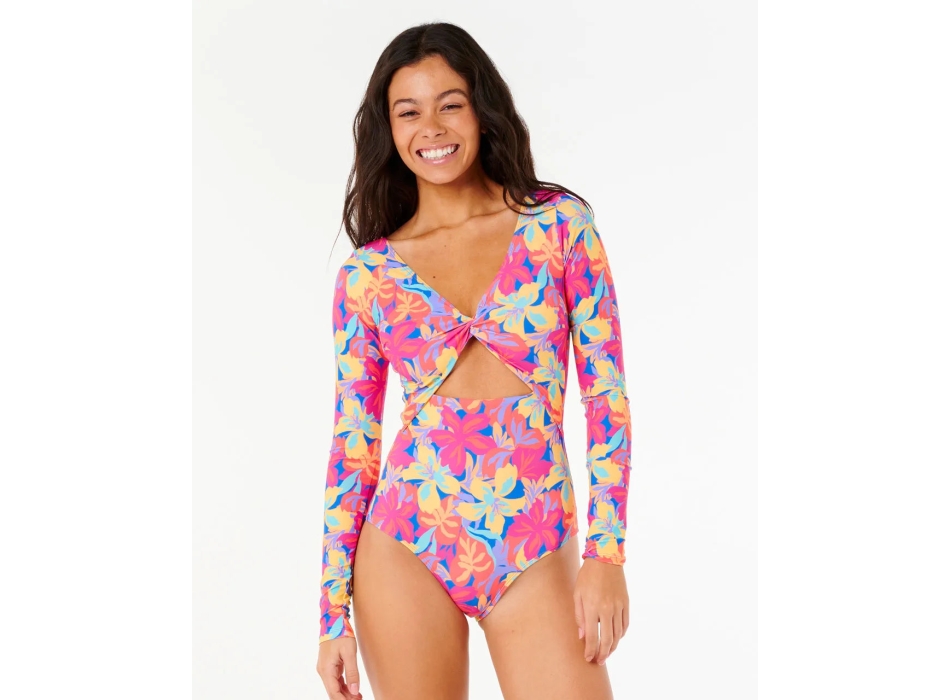 RIP CURL MUTINO IN LYCRA ES VEDRA MANICHE LUNGHE SURFSUIT UPF50+ MULTICO