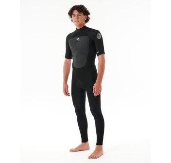 RIP CURL OMEGA 2MM SPRINGSUIT BACKZIP E MANICA CORTA BLACK