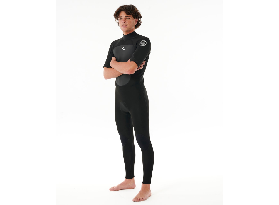 RIP CURL OMEGA 2MM SPRINGSUIT BACKZIP E MANICA CORTA BLACK