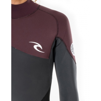 RIP CURL OMEGA 5/3 MUTA INVERNALE BACK ZIP MAROON