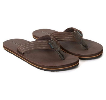 RIP CURL OPEN TOE INFRADITO REVIVAL LEATHER DARK BROWN
