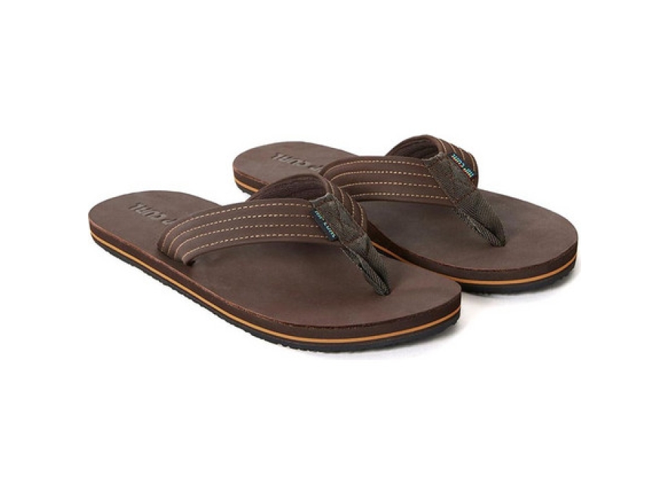 RIP CURL OPEN TOE INFRADITO REVIVAL LEATHER DARK BROWN