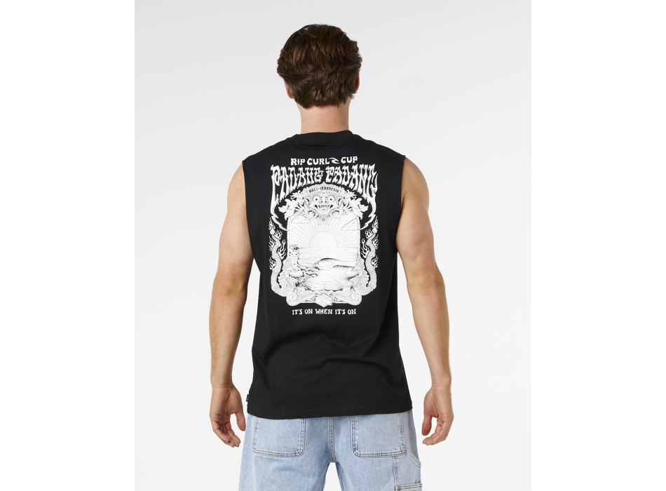 RIP CURL PADANG CUP 26 MUSCLE TEE CANOTTA BLACK