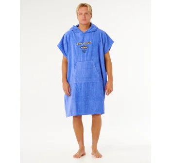 RIP CURL PONCHO LOGO CON CAPPUCCIO IN SPUGNA BLUE HAZE