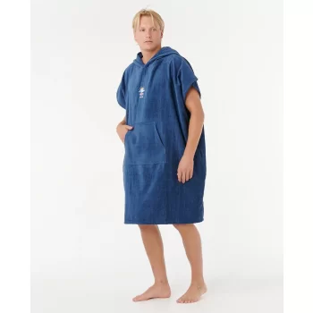 RIP CURL PONCHO LOGO CON CAPPUCCIO IN SPUGNA NAVY