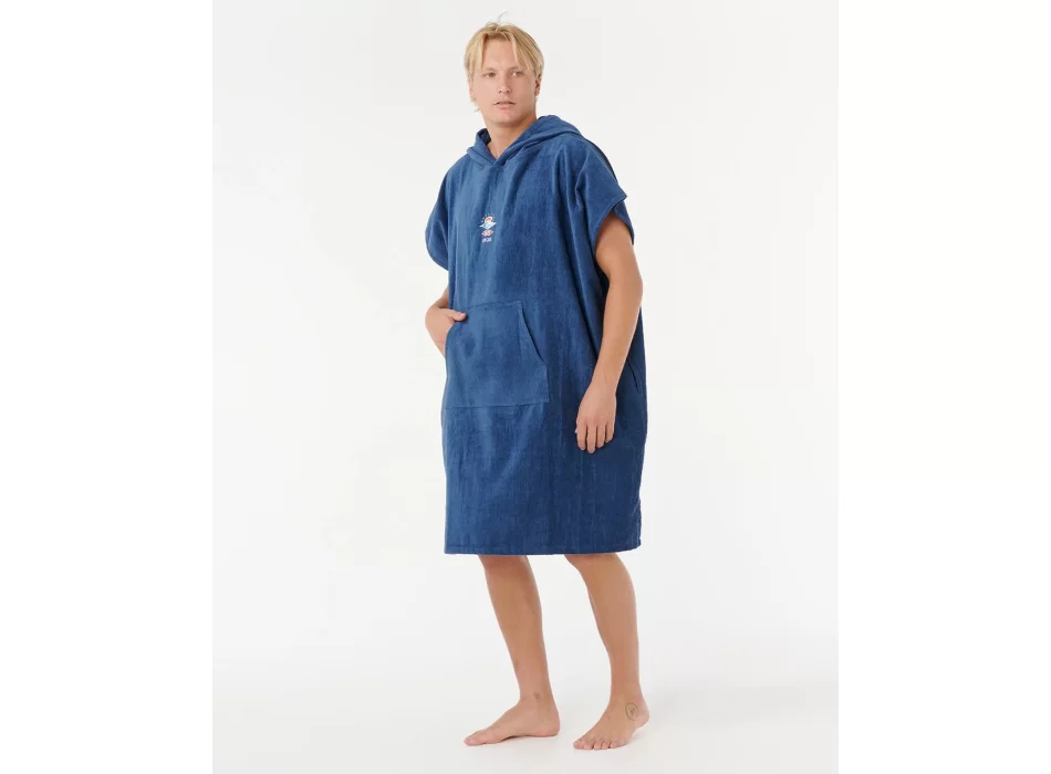 RIP CURL PONCHO LOGO CON CAPPUCCIO IN SPUGNA NAVY