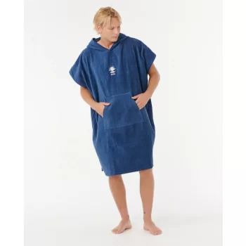 RIP CURL PONCHO LOGO CON CAPPUCCIO IN SPUGNA NAVY