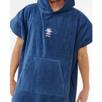 RIP CURL PONCHO LOGO CON CAPPUCCIO IN SPUGNA NAVY