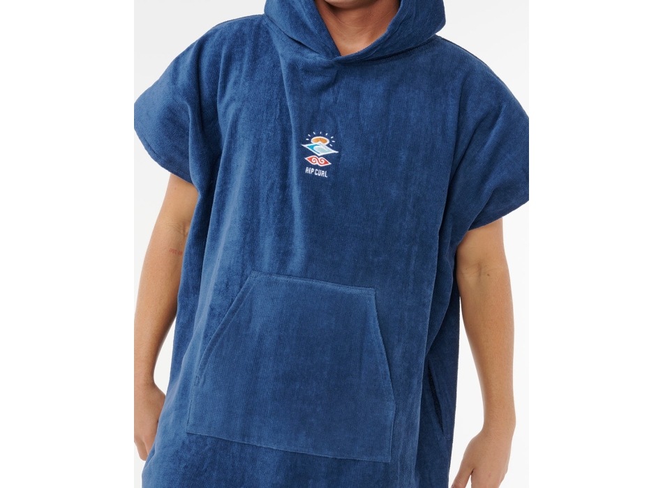 RIP CURL PONCHO LOGO CON CAPPUCCIO IN SPUGNA NAVY