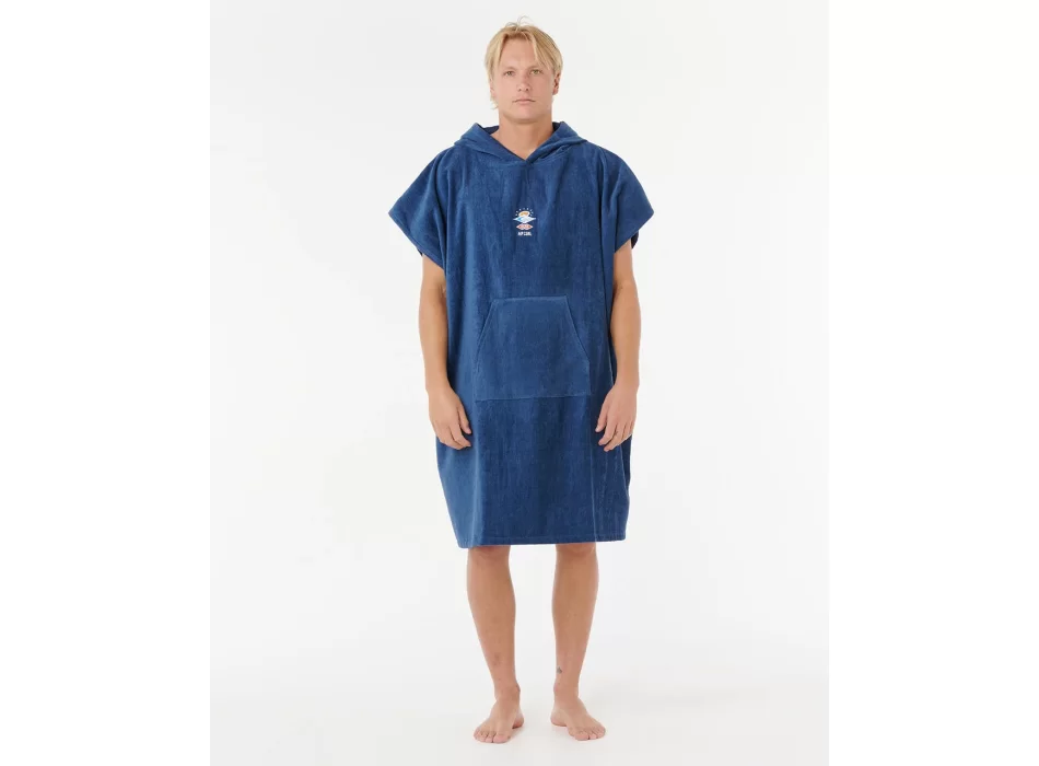 RIP CURL PONCHO LOGO CON CAPPUCCIO IN SPUGNA NAVY
